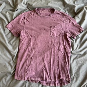 John Varvatos Purple Cotton T-Shirt with Front Pocket